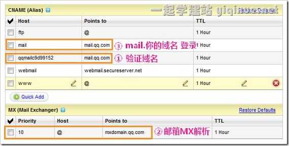 QQ域名邮箱开通及设置图文教程(以GoDaddy域名为例)